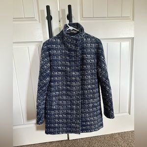 J.Crew Wool City Coat Blue tweed